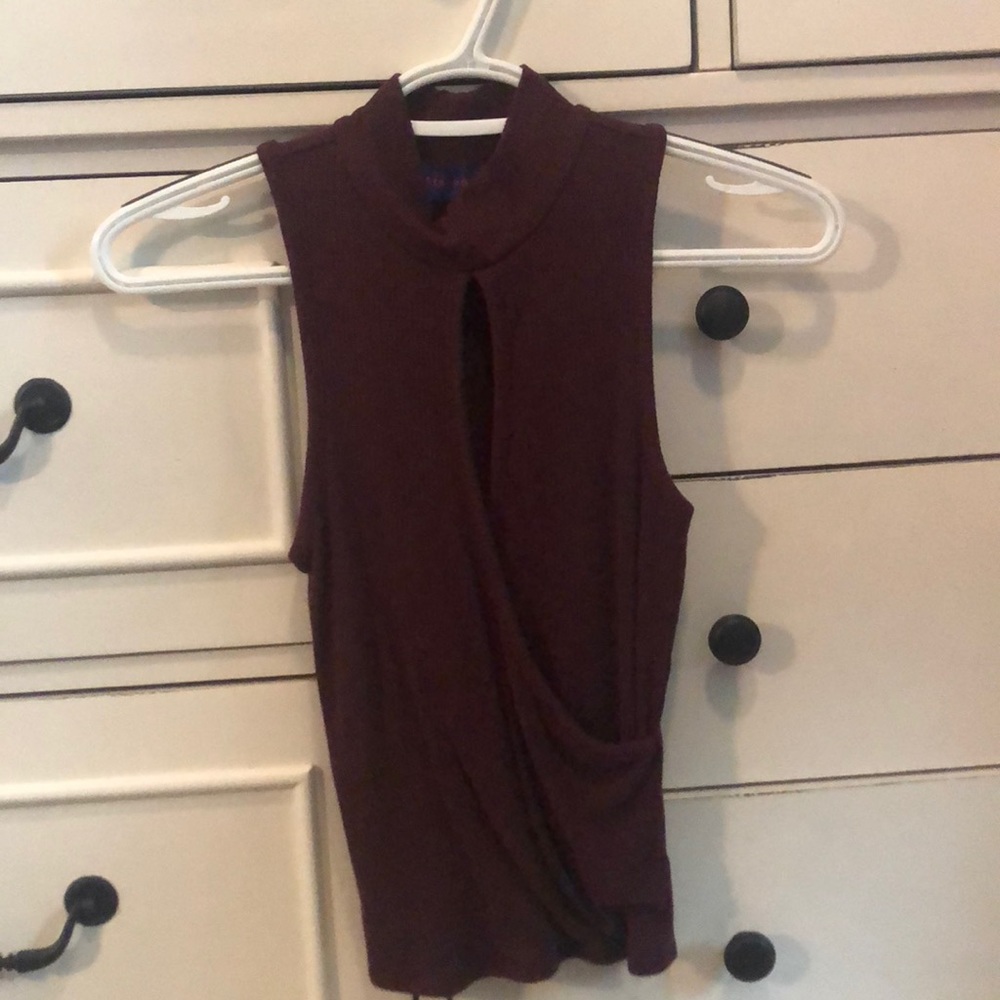 Aeropostale cross front shirt- Wine